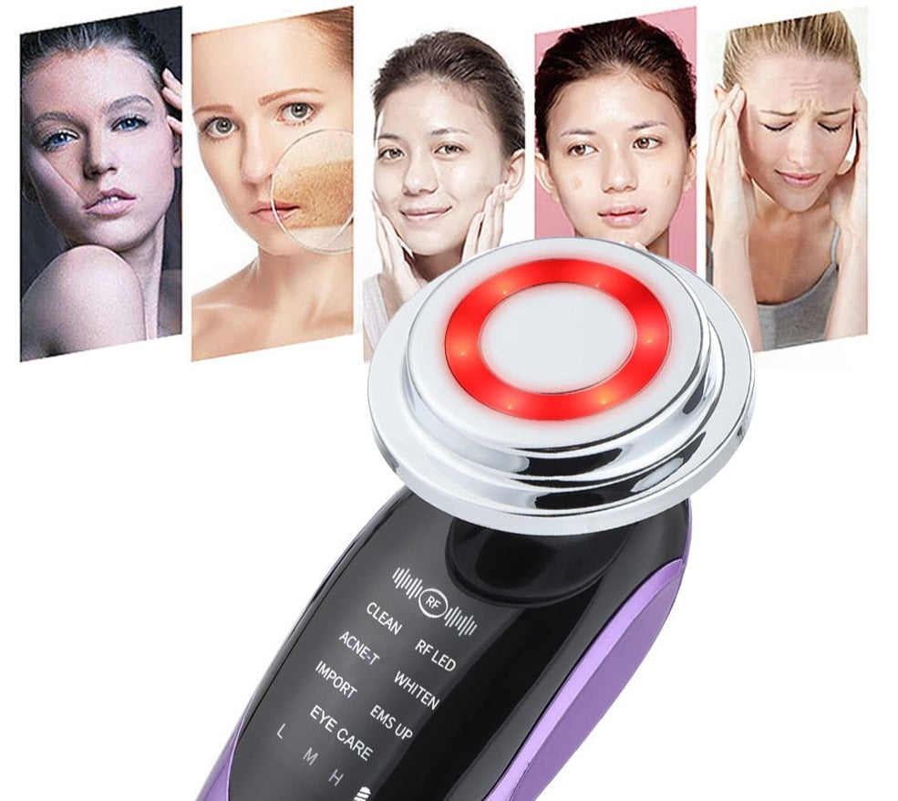 Massageador Facial 7 em 1 Rejuvenescimento da pele Massageador Facial Terapia de Luz Antienvelhecimento Rugas Aparelho de Beleza